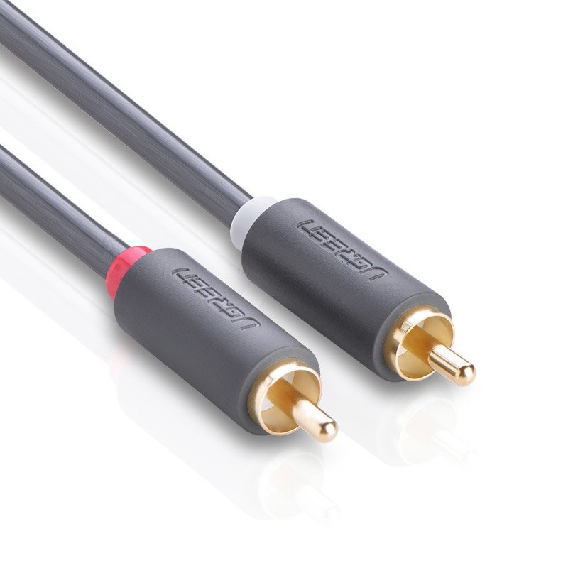 Stereo garso ir vaizdo kabelis 2 RCA 2x Cinch 5m pilkas
