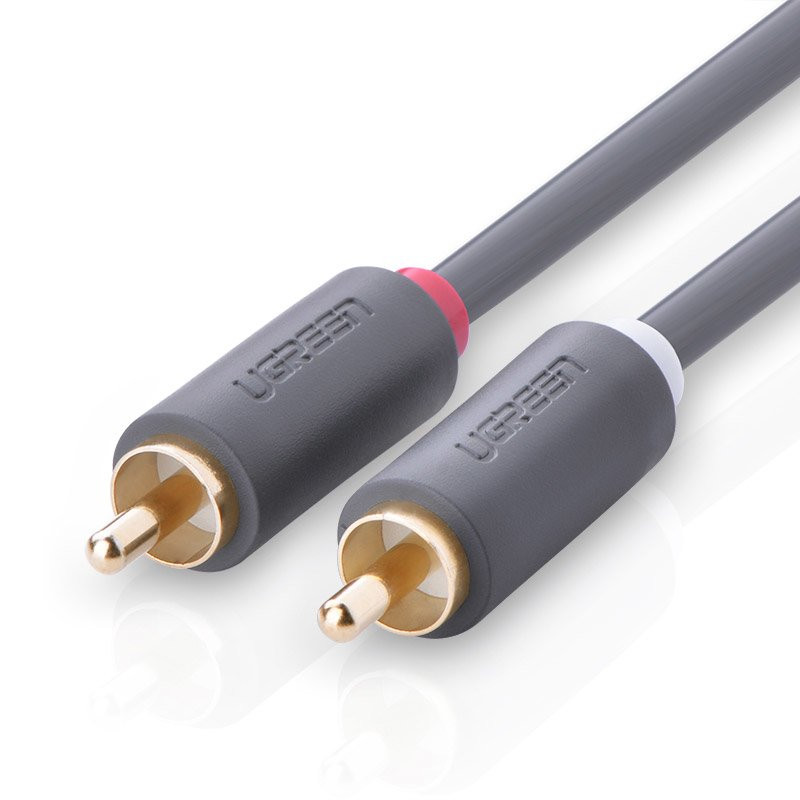 Stereo garso ir vaizdo kabelis 2 RCA 2x Cinch 5m pilkas