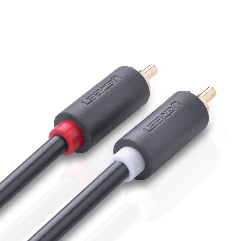 Stereo garso ir vaizdo kabelis 2 RCA 2x Cinch 5m pilkas