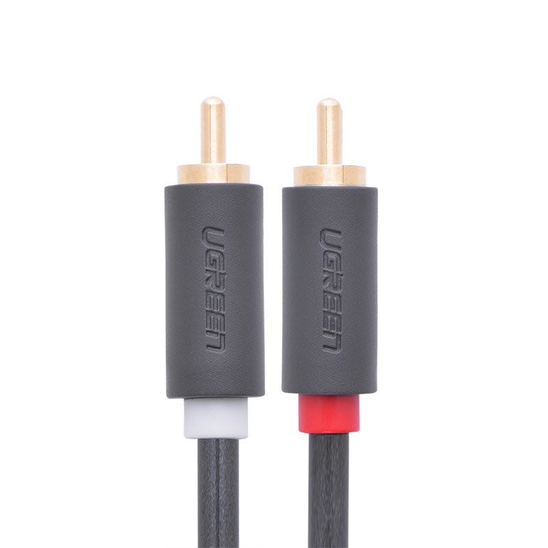 Stereo garso ir vaizdo kabelis 2 RCA 2x Cinch 5m pilkas