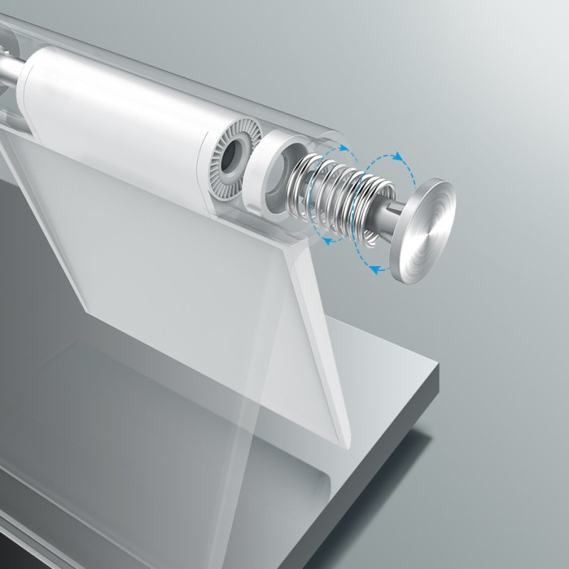 Reguliuojamas stalinis stovas telefonui, planšetei, baltas