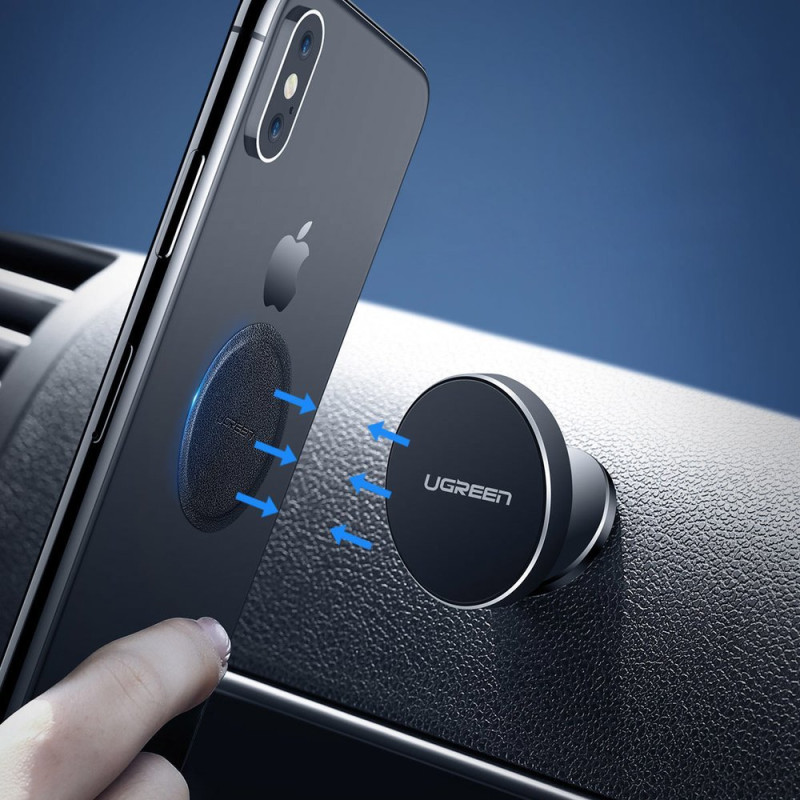 Metalinė plokštelė magnetiniams telefono laikikliams, išmanusis telefonas, juodas RINKINYS iš 2 vnt.