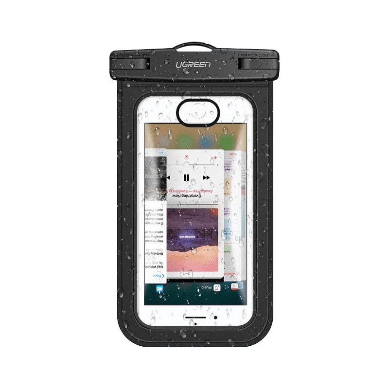 
Neperšlampamas dangtelis, telefono dėklas iki 6,0", skirtas baseinui, juodas
