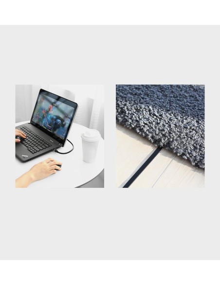 
Plokščias pataisymo laido kabelis UTP RJ45 Cat 6 tinklo kabelis 1000Mbps 2m juodas
