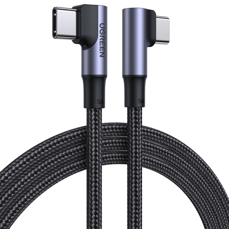 
Kampinis pintas kabelis USB-C Quick Charge PD 100W 2m juodas
