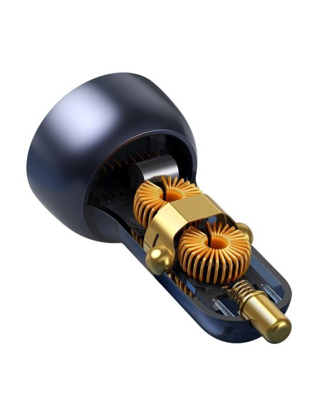 
USB automobilinis įkroviklis USB-C 65W 5A SCP QC PD LCD ekranas + USB-C laidas pilkas
