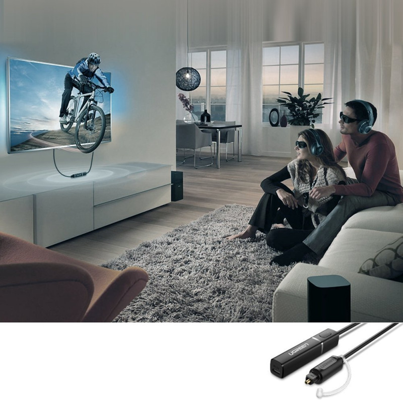 Bluetooth 4.2 siųstuvas, Toslink belaidis garso adapteris, juodas