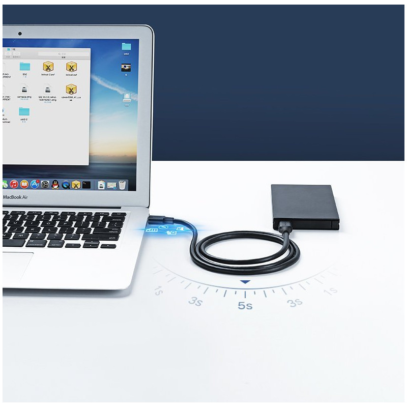 USB 2.0 kištukinis kabelis 0,5 m juodas