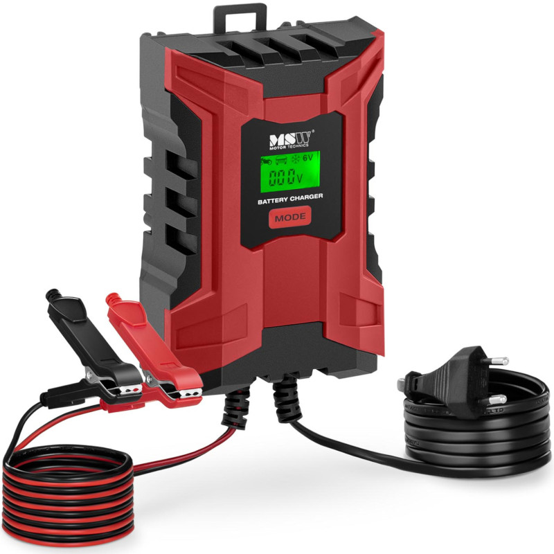 Automatinis automobilio akumuliatoriaus įkroviklis su LCD atminties funkcija 105 W 6/12 V 2/6 A