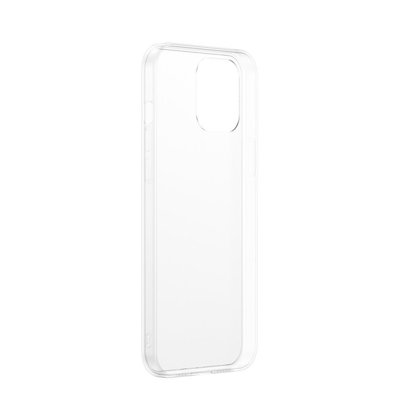 Tvirtas dėklas su lanksčiu rėmeliu, skirtas iPhone 12 Pro Max matinio stiklo dėklui, baltas