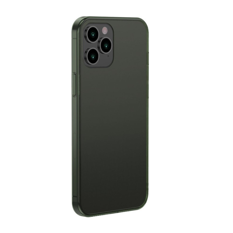 Tvirtas dėklas su lanksčiu rėmeliu, skirtas iPhone 12 Pro Max matinio stiklo dėklui, tamsiai žalias