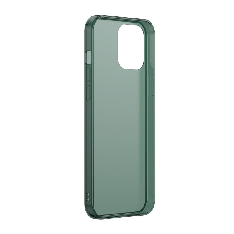 Tvirtas dėklas su lanksčiu rėmeliu, skirtas iPhone 12 Pro Max matinio stiklo dėklui, tamsiai žalias