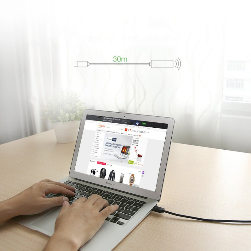 
Prailginimo kabelis aktyvus USB 2.0 480Mbps 5m juodas
