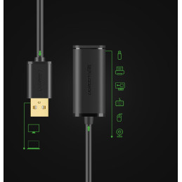 
Prailginimo kabelis aktyvus USB 2.0 480Mbps 5m juodas
