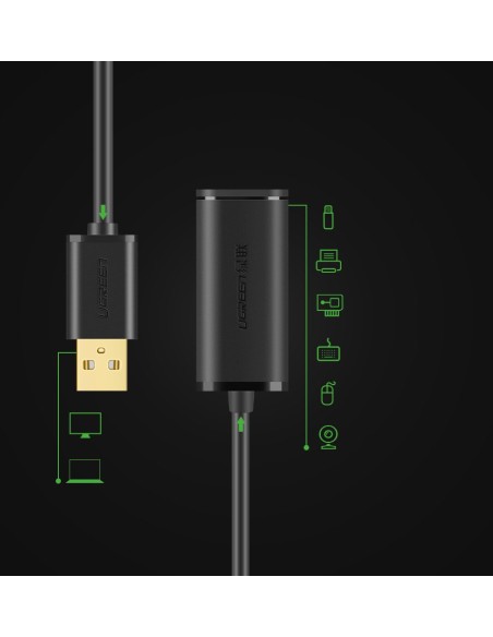 
Prailginimo kabelis aktyvus USB 2.0 480Mbps 5m juodas
