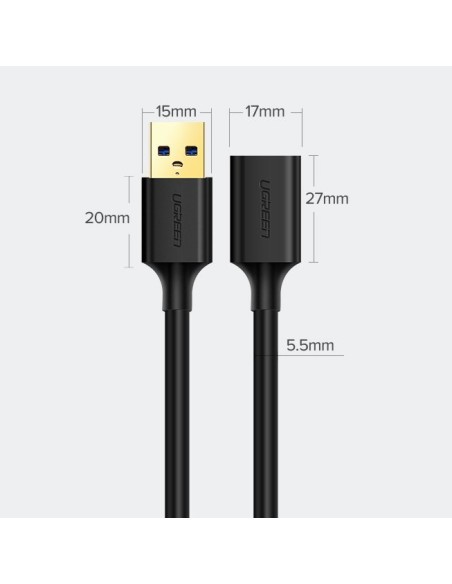 
USB 3.0 ilgintuvas, 2 m, juodas
