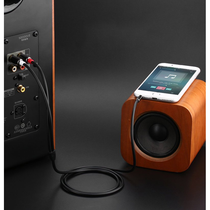 
Kabelio garso kabelis 3,5 mm mini lizdas - 2RCA 2m juodas
