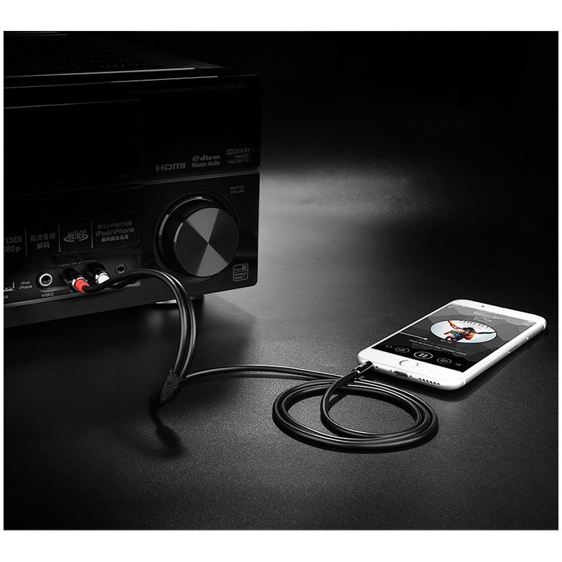 
Kabelio garso kabelis 3,5 mm mini lizdas - 2RCA 2m juodas
