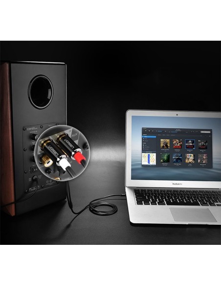 
Kabelio garso kabelis 3,5 mm mini lizdas - 2RCA 2m juodas
