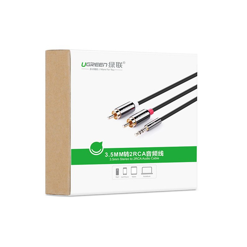 
Kabelio garso kabelis 3,5 mm mini lizdas - 2RCA 2m juodas
