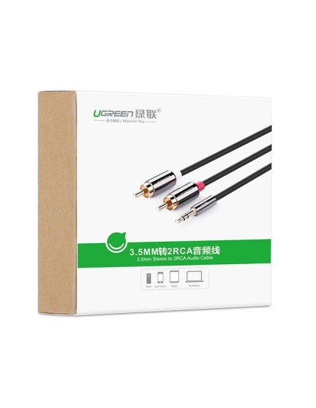 
Kabelio garso kabelis 3,5 mm mini lizdas - 2RCA 2m juodas
