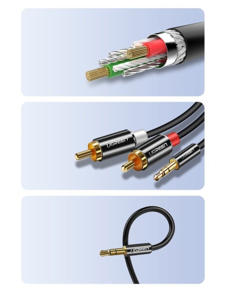 
Kabelio garso kabelis 3,5 mm mini lizdas - 2RCA 2m juodas
