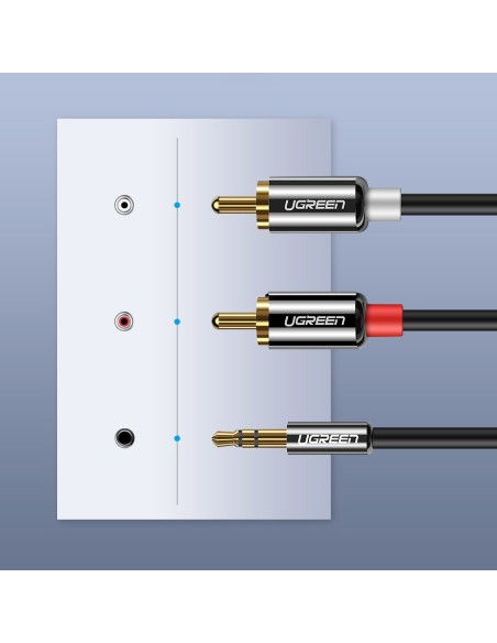 
Kabelio garso kabelis 3,5 mm mini lizdas - 2RCA 2m juodas
