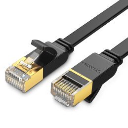 
Plokščias pataisymo laido kabelis LAN tinklo kabelis STP RJ45 Cat 7 10Gbps 3m juodas
