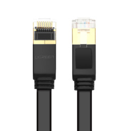
Plokščias pataisymo laido kabelis LAN tinklo kabelis STP RJ45 Cat 7 10Gbps 10m juodas
