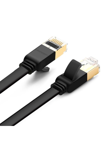 
Plokščias pataisymo laido kabelis LAN tinklo kabelis STP RJ45 Cat 7 10Gbps 10m juodas
