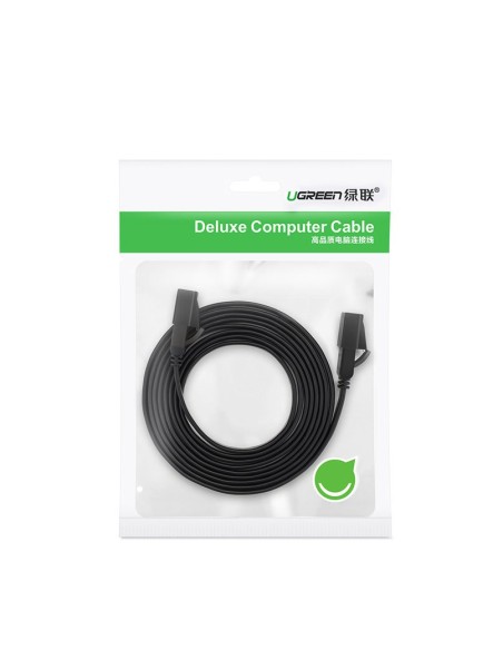 
Plokščias pataisymo laido kabelis LAN tinklo kabelis STP RJ45 Cat 7 10Gbps 10m juodas
