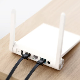 
Plokščias pataisymo laido kabelis LAN tinklo kabelis STP RJ45 Cat 7 10Gbps 10m juodas
