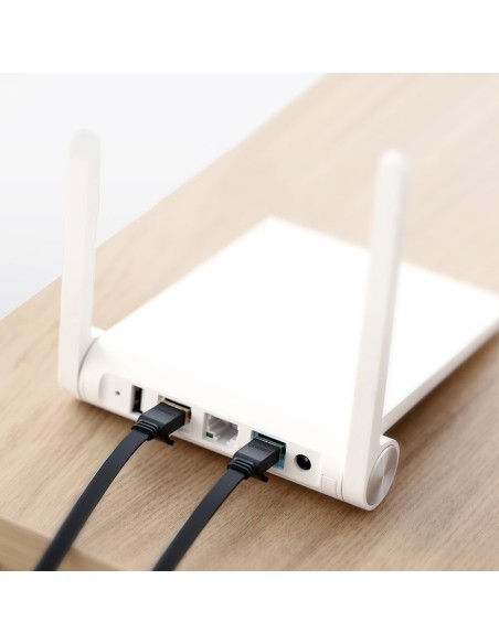 
Plokščias pataisymo laido kabelis LAN tinklo kabelis STP RJ45 Cat 7 10Gbps 10m juodas
