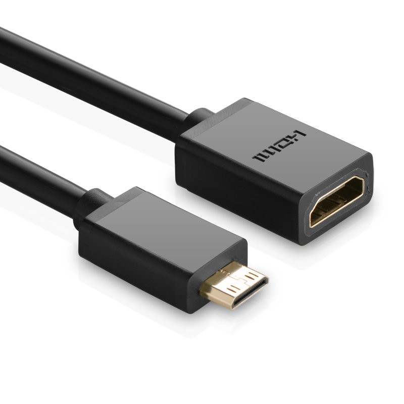 Adapterio kabelis HDMI lizdas - mini HDMI vyriškas 4K 60Hz HEC ARC 22cm juodas