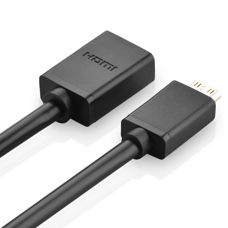 Adapterio kabelis HDMI lizdas - mini HDMI vyriškas 4K 60Hz HEC ARC 22cm juodas