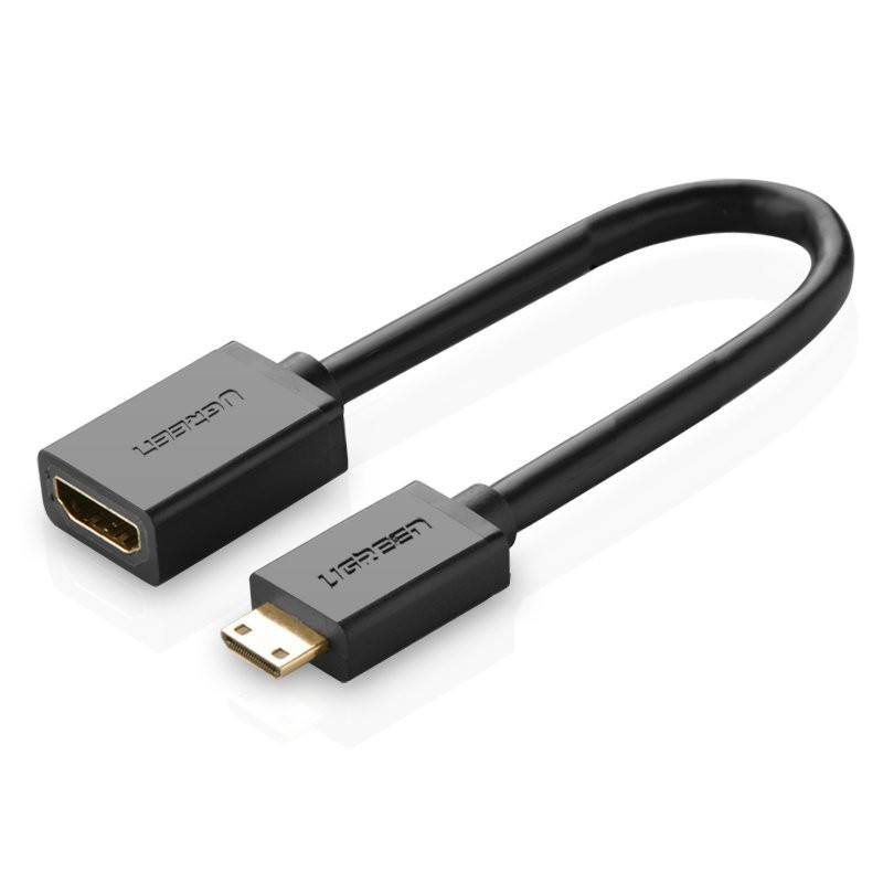 Adapterio kabelis HDMI lizdas - mini HDMI vyriškas 4K 60Hz HEC ARC 22cm juodas
