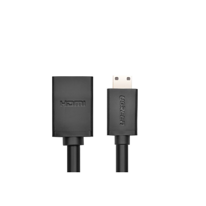 Adapterio kabelis HDMI lizdas - mini HDMI vyriškas 4K 60Hz HEC ARC 22cm juodas