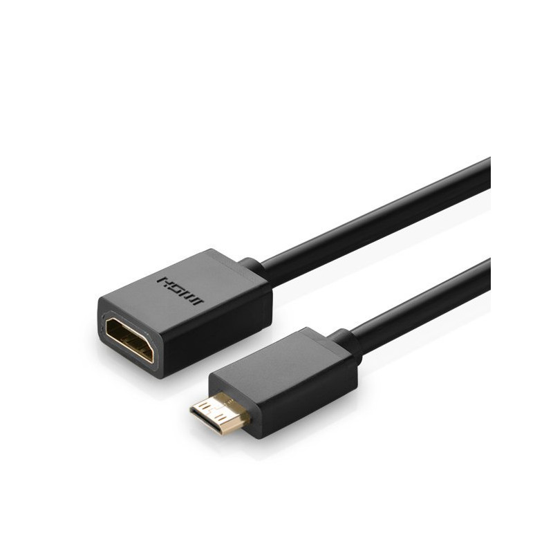 Adapterio kabelis HDMI lizdas - mini HDMI vyriškas 4K 60Hz HEC ARC 22cm juodas