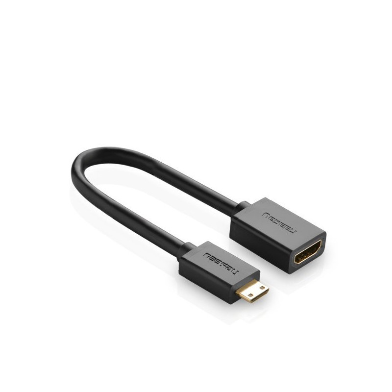 Adapterio kabelis HDMI lizdas - mini HDMI vyriškas 4K 60Hz HEC ARC 22cm juodas