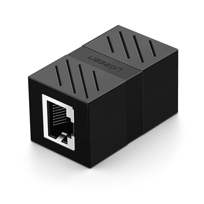 
Tinklo jungtis, Ethernet RJ45 10Gbps tinklo kabelio jungtis, juoda
