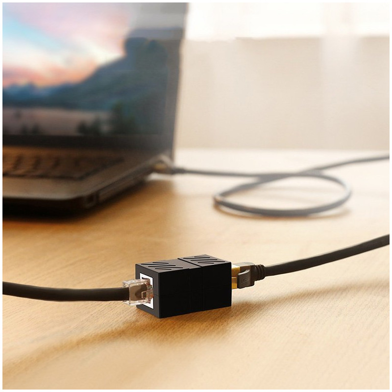 Tinklo jungtis, Ethernet RJ45 10Gbps tinklo kabelio jungtis, juoda