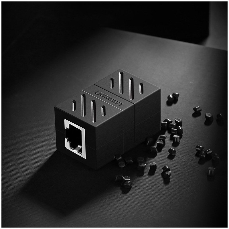 Tinklo jungtis, Ethernet RJ45 10Gbps tinklo kabelio jungtis, juoda