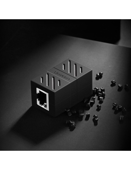 
Tinklo jungtis, Ethernet RJ45 10Gbps tinklo kabelio jungtis, juoda
