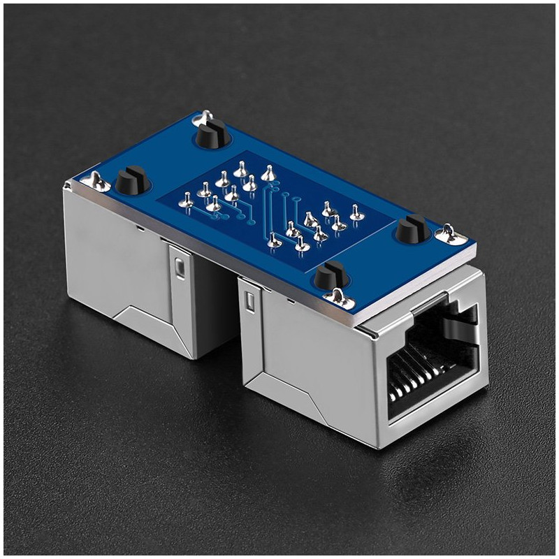 Tinklo jungtis, Ethernet RJ45 10Gbps tinklo kabelio jungtis, juoda