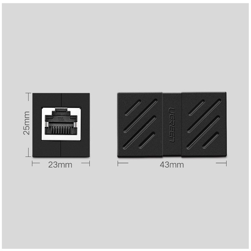 Tinklo jungtis, Ethernet RJ45 10Gbps tinklo kabelio jungtis, juoda