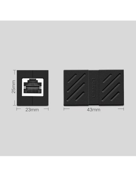 
Tinklo jungtis, Ethernet RJ45 10Gbps tinklo kabelio jungtis, juoda
