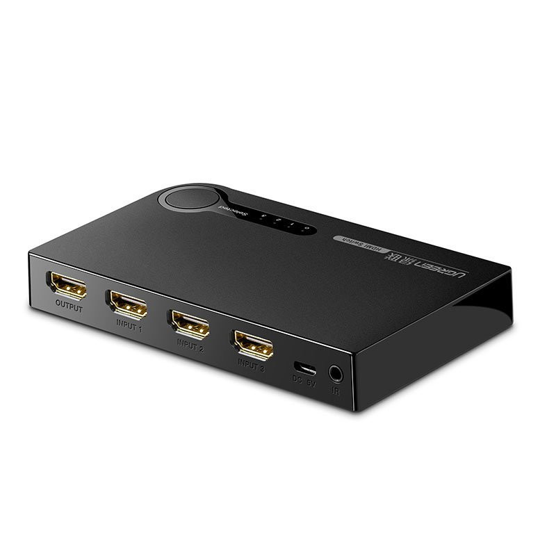 HDMI skirstytuvo jungiklis – 3x HDMI 3D 4K juoda