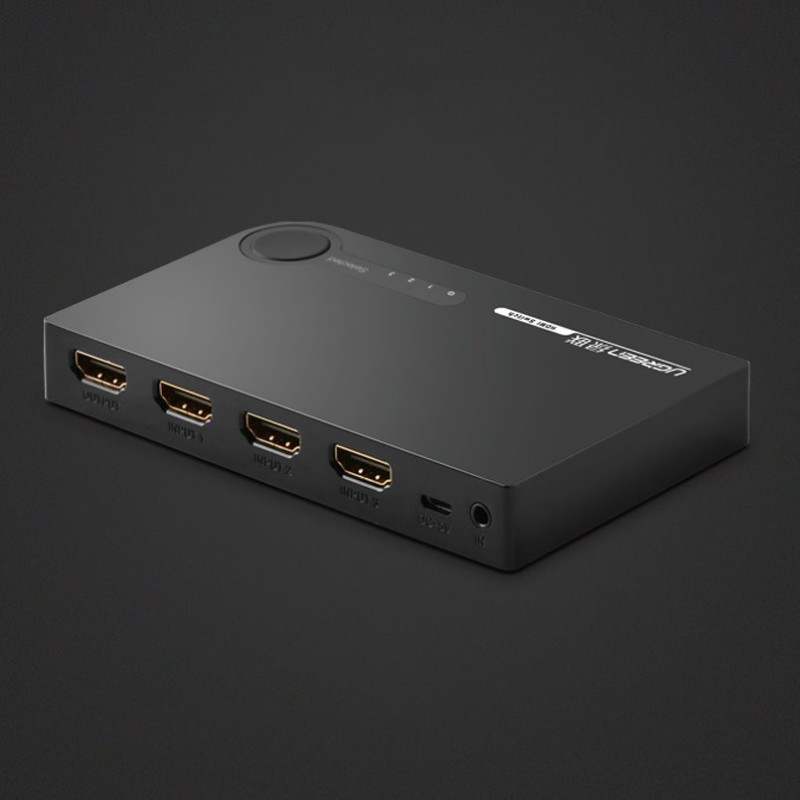HDMI skirstytuvo jungiklis – 3x HDMI 3D 4K juoda