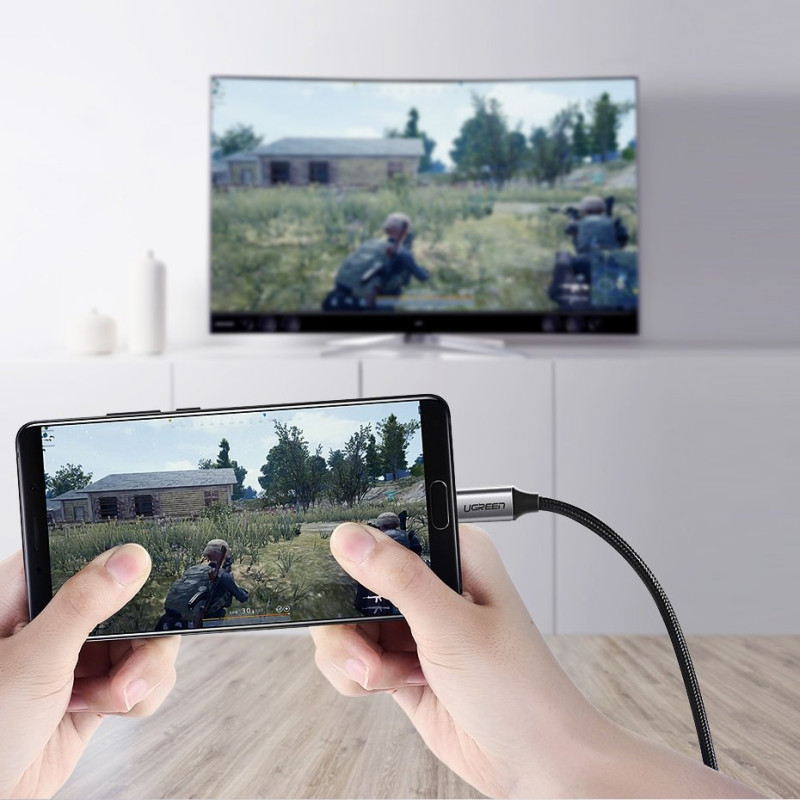 HDMI į USB-C adapterio laidas 4K 60 Hz 1,5 m juodai pilkas
