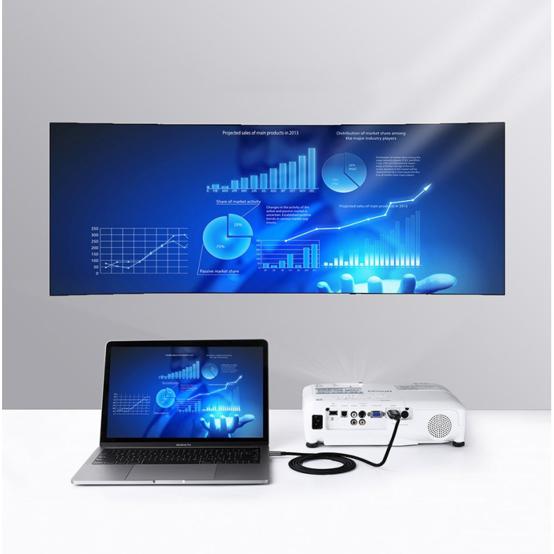HDMI į USB-C adapterio laidas 4K 60 Hz 1,5 m juodai pilkas